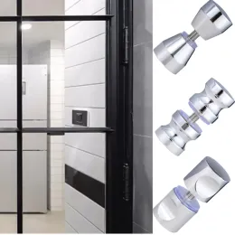 Door Handle 1.1" Dia Aluminum Alloy Back-to-Back Glass Door Knob Puller Push Kitchen Bathroom Shower Handle with Screw 3 Types