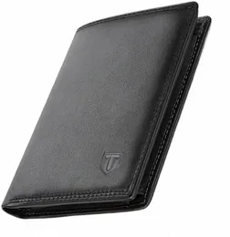 teeh 2023 Elegant Fi Wallet Men Genuine Leather Coin Pocket Card Holder Purse RFID 08AR#