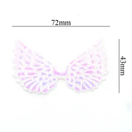 20pcs 72*43 mm brokat Ab White Angel Wing Applique dwustronne opalizujące opalone wbity