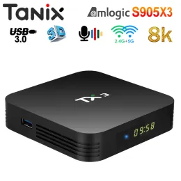 Box Tanix TX3 Android9.0 Smart TV Box Amlogic S905X3 8K Set Top Box 4GB RAM 32GB 64 GB ROM 2,4 g/5G Dual Wifi Bt H.265 Prefisso TV 3D