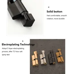 도어 실린더 잠금 바이어스 70mm 3 키 안티 도난 입구 놋쇠 ab 도어 잠금 홈 보안 내부 침실 잠금 실린더