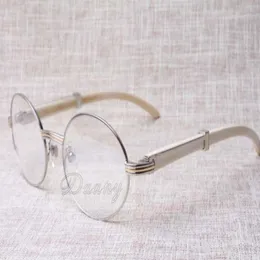 2017 Neue Retro-Runde Brille 7550178 Horn weiße Brillen Männer und Frauen Spektakelrahmen Gläsern Größe 55-22-135 mm336c