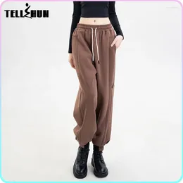 Women's Pants Solid Cotton Harem Wide Leg Trousers 2024 Spring Y2k Fashion Ladies Sport Classice Casual Sweatpant Traff