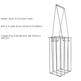 Frame da tennis portatile Frame di raccolta Metal Tenis Picker Basket Capacità 50 pezzi Parete da tennis Pick Up Hopper Stand con cestino