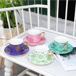 Coffee Set Cups & Saucers Ceramics With Handle Water Milk Tea Mugs Drinking Utensils Bone China Wedding Gifts Eco-Friendly 250ML