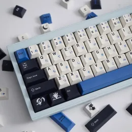 Acessórios GMK Midnight Key Cap 129Keys sublimação PBT Keycaps para teclado mecânico Personalize o perfil de cereja japonês Caps de chave