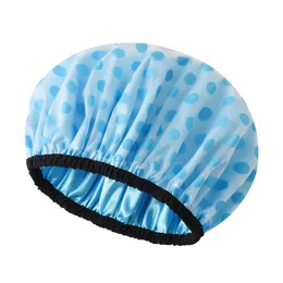 Bathroom Shower Cap Waterproof Thick Double Layer Hair Bonnet Shampoo Shield Bath Hat Household Travel Hotel Head Cover Portable