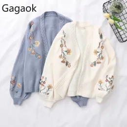 Tripodlar Gagaok Kadınlar Örme Moda Hırka Bahar Sonbahar Vneck Fener Kılı