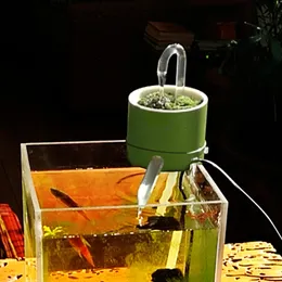3-i-1 akvariumfilterlåda bambu rörtyp abs vattenflödesanordning mini toppmonterad extern fiskbehållare filter vattenrening