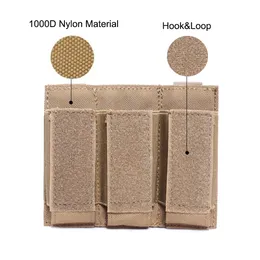 Tactical Molle Mag Mouck Wound Pistol Ammo Mag Bag Airsoft Triple Magazine Magazine Magazine для M1911 92F Mags Hunting Accessories