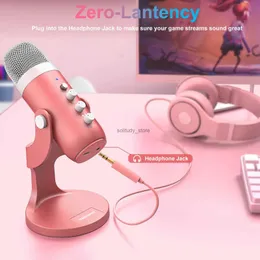 ميكروفونات USB مكثف الميكروفون PINK Studio تسجيل مناسبة للكمبيوتر MAC ألعاب هواتف دفق وسائط البودكاست