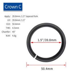 Bicycle Fork Crown 45 Degree MTB Road Bike Headset Base Ring Spacer 28.6mm 39.8mm For 1.5 inch 1 1/8 Fork 52mm 54mm Headset