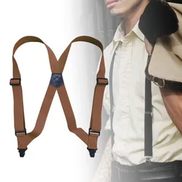 Mode Men Suspenders Jeans Lightweight Back Belt Drable Shorts Versatile Pants Suspender för Street Dance Group Dating Choir 240401