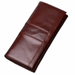 Schlatum Women Leather Wallet LG Multifuncti Busin Card Holder Purse Märke FI Kvinnlig handväska 37AA#