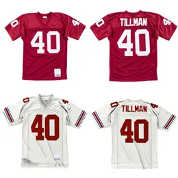 스티치 축구 유니폼 40 Pat Tillman 2000 Red White Mesh Legacy Retired Retro Classics Jersey 남성 여성 청소년 S-6XL