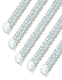 8FT LED Shop Light Fixture 72W 7200LM 5000K White Dual Row V ShapeT8 Integrated Tube Strip Cooler Lights ClearLinkable 25P3632057