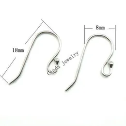 10pairs Lot 925 Sterling Silver Earring Hooks Hitta för DIY Craft Fashion Jewelry Gift 18mm W045242L