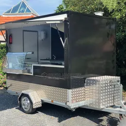 2024 9,8 pés de rua caminhão móvel cachorro -quente caminhão de comida com suco de cozinha de cozinha trailer de vender sorvete carrinho de sorvete