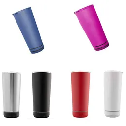 Tazze 3pcs/lotto da 18 once di musica da 18 once subitore bianco sublimazione tazza di altoparlanti wireless in acciaio inossidabile smart thermos festival regalo per padri regalo 240410