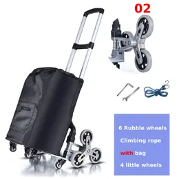 150KG with 6 Crystal Wheels All Terrain Stair Climbing Cart Hand Truck with Bungee Cord Folding Trolley for Upstairs Cargo