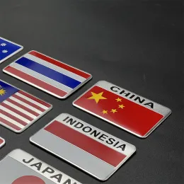 Adesivo de alumínio bandeira nacional EUA Rússia França Alemanha Itália UK Espanha Emirados Árabes Unidos Austrália Coreia Canadá Malásia Japão Tailândia China