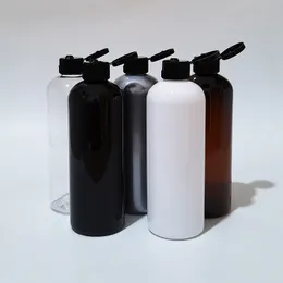 24PCS 300 ml pusta plastikowa Brąz Brązowa szara przezroczysta butelka z klapką z górną czapką żelowy szampon płynny opakowanie kosmetyczne