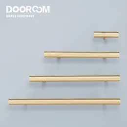Doorooom Yu'an Brass Furniture Handles Nordic Moderal Wardrobe Dresser Cupboard Drawer Cylinder Black/Gold Pulls Knobs