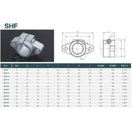 1pcs shf8 shf10 shf12 shf13 shf16 shf20 shf25 shf30 shf35 shf40 shf50 shf60 supporto a bordo lineare supporti albero cnc router cnc stampante