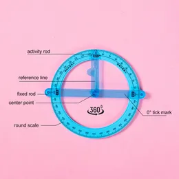 Activity Ruler Multifunctional 360 Degree Protractor Smooth Surface Learning Math Anti-crack 360 Degree Active Protractor