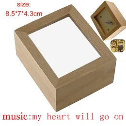 Fai da te in legno il mio cuore andrà su Music Box Mechanical Film titanic Film Souvenir Wind Birthday Gifts Office Home Office Carte carine