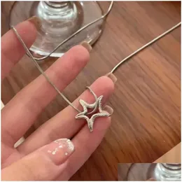 Chains Y2K Irregar Star Pendant Necklaces Korean Fashion Punk Hip Hop Pentagram Necklace For Women Aesthetic Jewelry Gift Drop Deliver Dhnrq