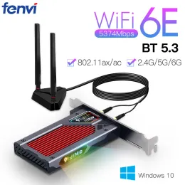 Carte fenvi axe3000rgb wifi 6e pcie ax210 tri band scheda wireless bluetooth 5.3 2.4g/5g/6GHz Adattatore WiFi per Win1064Bit per desktop