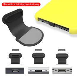 1pc Telefon staubdichter Stecker Anti-verlorener wasserdichte Stecker Integrierter Ladeanschluss Silikonstopfen für Apple Android Typ C iOS Micro USB