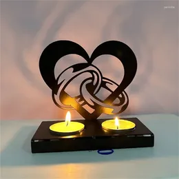 Candle Holders Metal Holder Wedding Candlestick Romantic Love Heart Stand Prezent 2024