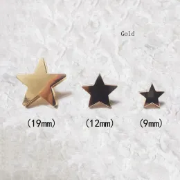 10pcs /partia 9 mm DIY Flat Five Winted Star Nott Pistolet Black Craft Craft Appare