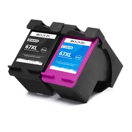 IBOQVZG för HP 67 67XL Premium Remtufactured Color Inkjet Ink Cartridge för HP Envy 6052 6055 6058 DeskJet 1225 2732 Skrivare