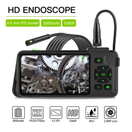 Lins 4.5 "IPS Screen Industrial Endoskop Digital Boroscope Camera HD1080P IP67 Vattentät singleduell lins för bilrörskontroll