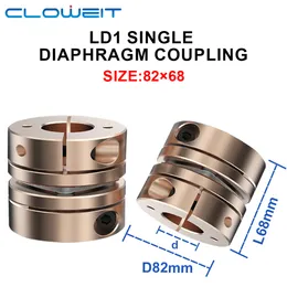 Cloweit CNC Shaft-koppling D82L68 Single Disc Flexibel aluminiumkoppling för anpassning av 3D-Printer Keyway