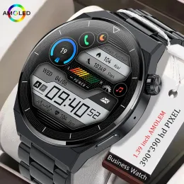 Watches Lige New NFC Smart Watch Men 390*390 Skärm Visar alltid tiden Bluetooth Ring Local Music Men Smartwatch för Huawei Xiaomi