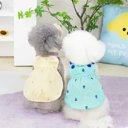 Dog Apparel Summer Dress Pet Flower Plaid Vest Suspender Skirt Clothing Dogs Super Small Cute Chihuahua Print Girl Mascotas