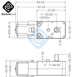 1:90 Motor Full Semi Half Metal Gear Robot Intelligent fordonshastighet Reducer 3V-6V TT Motor Enkel axel Blue Case