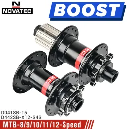 Novatec Boost Hub D442 D041 Rolução MTB MS Hubs 142*12 148*12 Bike de bicicleta de montanha Hub até 15/12m
