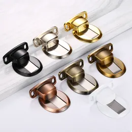 Magnet Door Stops Non-punch Hidden Door Stopper Holders Zinc Alloy Toilet Glass Nail-free Doorstop Magnetic Furniture Hardware