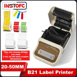 프린터 NIIMBOT B21 휴대용 라벨 프린터 열자자가자가 적 스티커 미니 포켓 레이블 메이커 기계가있는 종이 롤 2 인치 라우 벨러