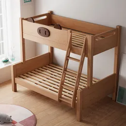 A cama infantil de madeira sólida de criança e mãe moderna pode ser dividida de madeira de beliche de beliche de madeira alta e baixa escada de cama B