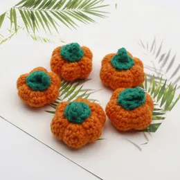 Handmade Crochet Pumpkin Fruit Chewable Knitting Wool Beads DIY Baby Pacifier Chain Accessories Infant Newborns Teether Toy Gift