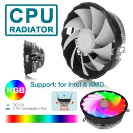 Охлаждение Новое прибытие RGB Светодиодное CPU Cooler Hooler Heatsink для Intel 1156/1155/1151/1150/775 AMD AM3+ AM2+ Компьютерные вентиляторы аксессуары охлаждения