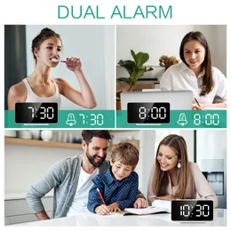 ORIA LED Digitale Smart Wecker Uhr Tisch Elektronische Desktopuhren USB -Weckuhr Snooze USB Wake Up Alarm Home Decor