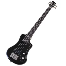 4 String Mini Electric Bass Gitarre 39 Zoll Bassgitarre High Gloss Schwarz Farbe Voller Basswood Körper 760 mm Skala