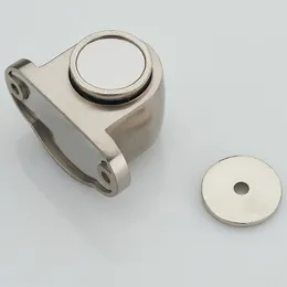 Zinklegeringsdörrstopp Gjutning av kraftfull golvmonterad magnetisk hållare 54mm*35mm Satin Nickelborstad dörrpropp